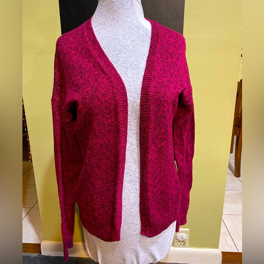 Abercrombie & Fitch Cotton Blend Open Cardigan, Sz M. Pink Heather color.